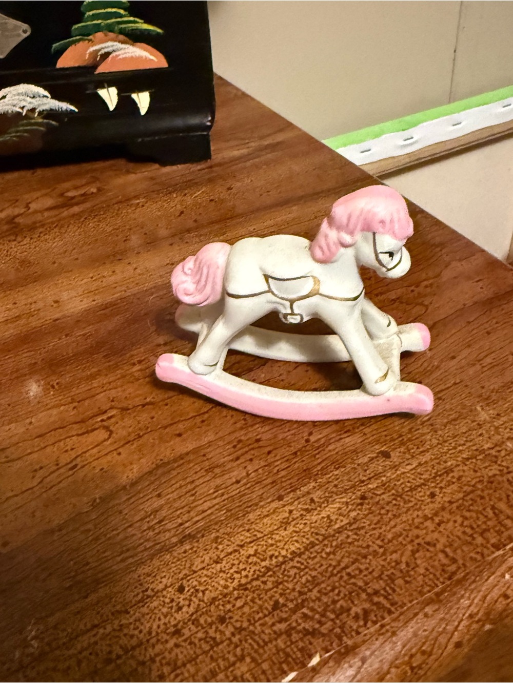 Pink & White Rocking Horse Figurine Toy - Kids Toys